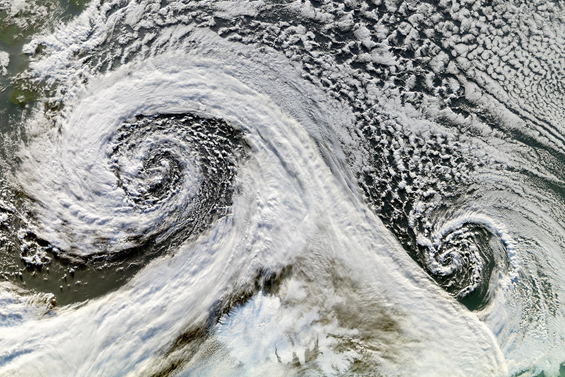 Satellitbillede af ekstremt vejr